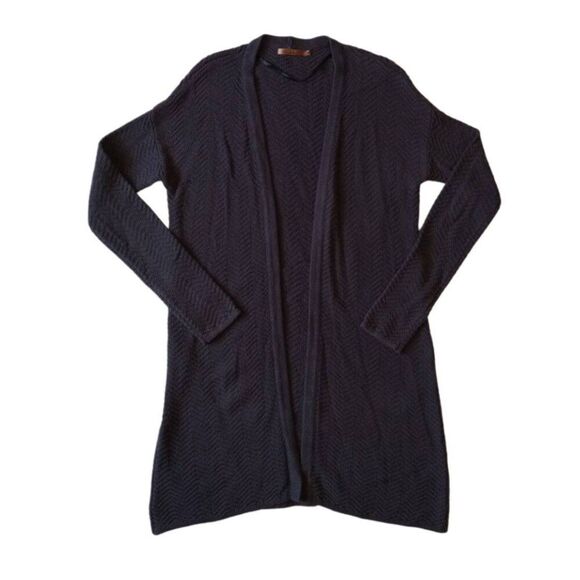 Belldini Charcoal Gray Long Sleeve Tight Knit Open Front Cardigan Women's Medium - Picture 1 of 12